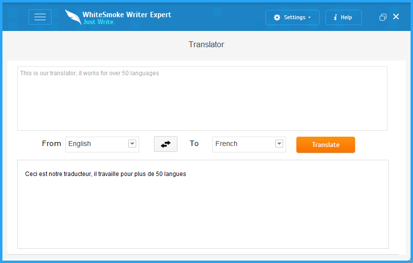 Translator for over 50 languages